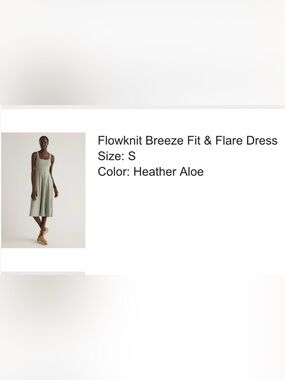 Quince Flowknit Breeze Fit and Flare Dress in Heather Aloe Size Small